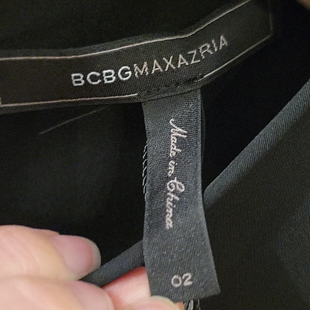 BCBGMaxAzria Sleeveless "Alessandra" Asymmetrical Handkerchief Peplum Mini Dress - Picture 9 of 14